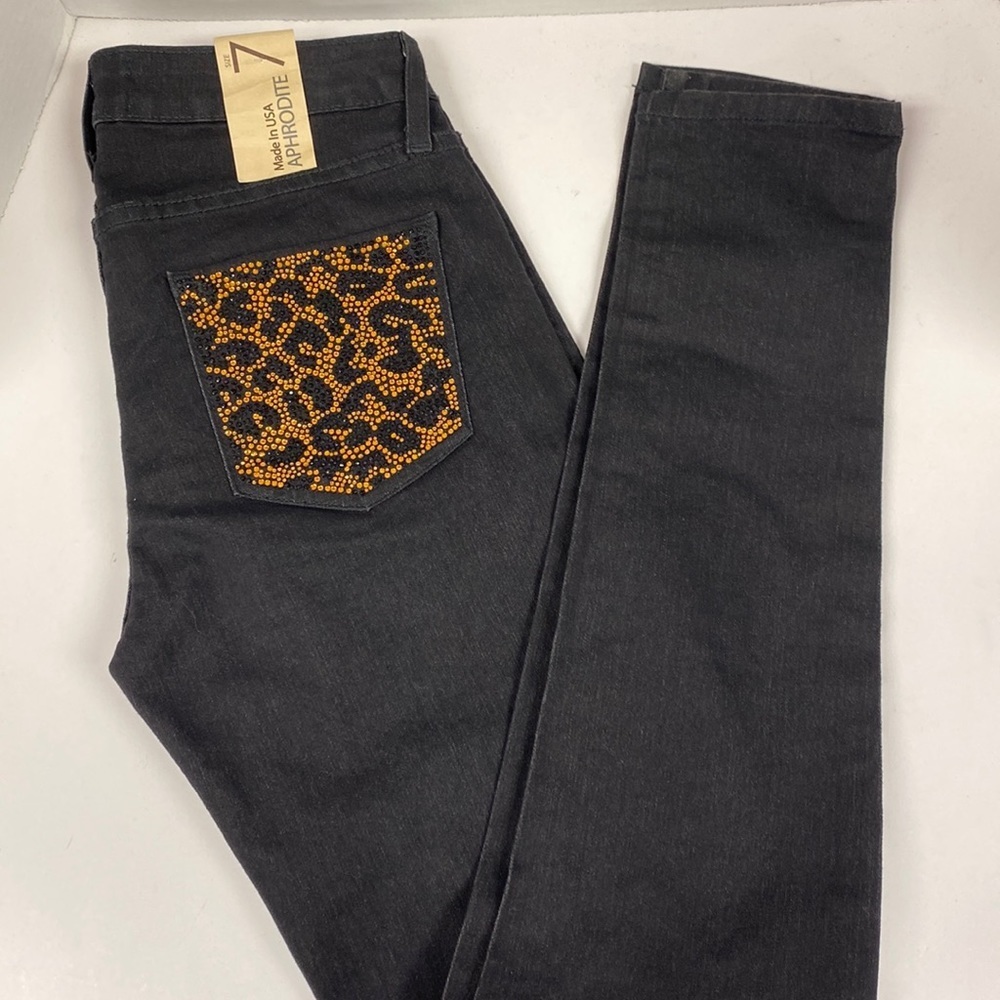 Aphrodite Women’s Slim Fit Jeans with Sequined Back Pockets